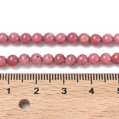 Natural Rhodonite Round Bead Strands G-G735-09-4mm-1