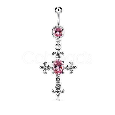 Cross Alloy Body Jewelry RELI-PW0001-066B-1