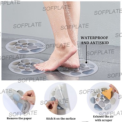8Pcs PEVA Bathtub Anti-slip Stickers with Scraper DIY-SP0006-68-1