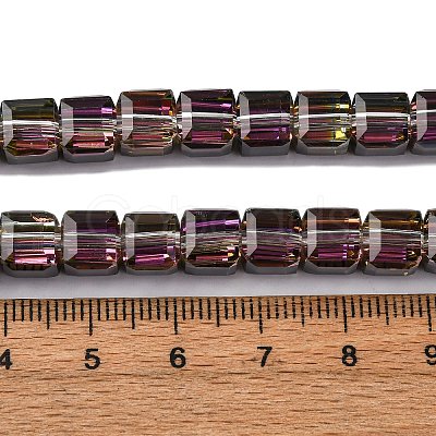 Electroplate Glass Beads Strands EGLA-H108-01A-HP04-1