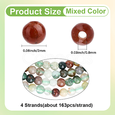 4 Strands Natural Indian Agate Bead Strands G-PA0002-07-1