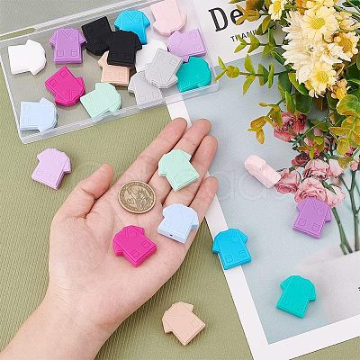 CHGCRAFT 24Pcs 12 Colors Food Grade Eco-Friendly Silicone Beads SIL-CA0001-20-1