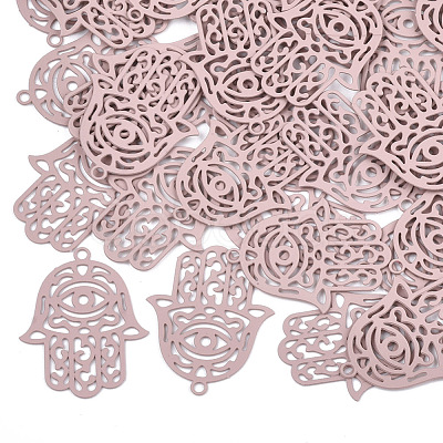 430 Stainless Steel Filigree Pendants STAS-T042-15E-1