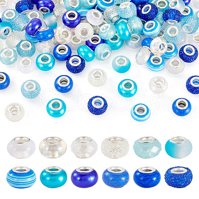 120Pcs 12 Colors Imitation Pearl Style Resin European Beads RPDL-TA0001-11-1