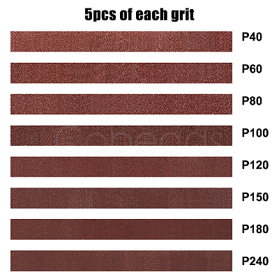 40Pcs 8 Style Flat Sandpaper TOOL-FH0001-61-1