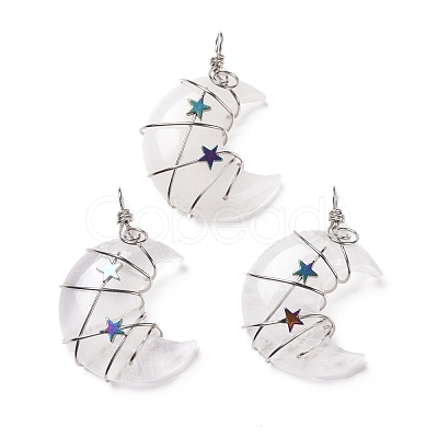 Natural Quartz Crystal Pendants X-G-B023-01P-08-1