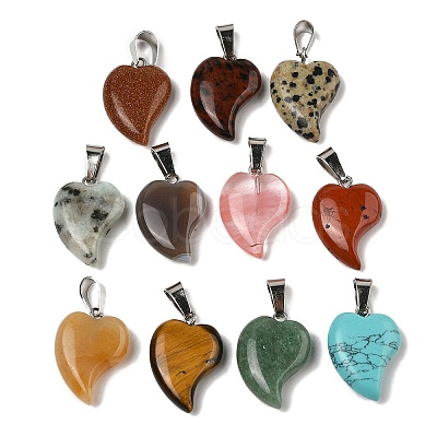 Natural & Synthetic Mixed Gemstone Pendants G-B127-11P-1