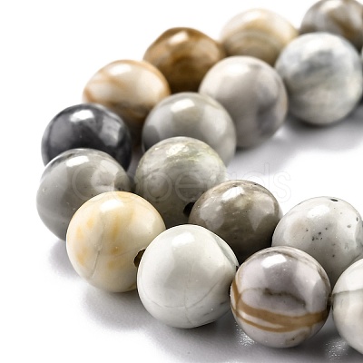 Round Natural Polychrome Jasper/Picasso Stone/Picasso Jasper Beads Strands G-O199-03B-1