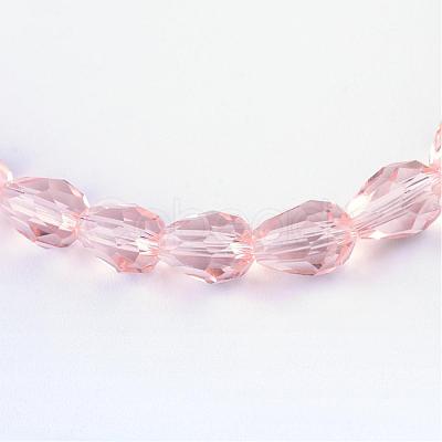 Transparent Glass Bead Strands GLAA-R024-6x8mm-08-1