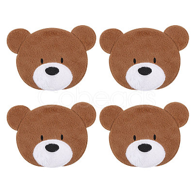 Computerized Embroidery Polyester with Fur Iron on/Sew on Patches DIY-WH0671-397C-1