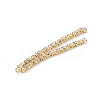 Brass Rhinestone Cup Chains Tassel Big Pendants KK-P227-11G-1