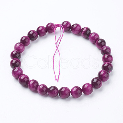 Natural Rose Tiger Eye Beads Strands X-G-G099-8mm-12-1