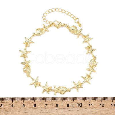 Brass Link Chain Bracelets for Women BJEW-A090-06B-G-1