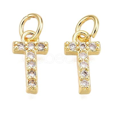 Brass Micro Pave Clear Cubic Zirconia Charms KK-ZX025-07T-1