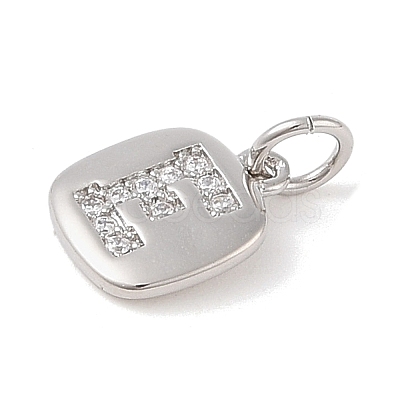 Rack Plating Brass Micro Pave CLear Cubic Zirconia Charms KK-E110-14P-E-1