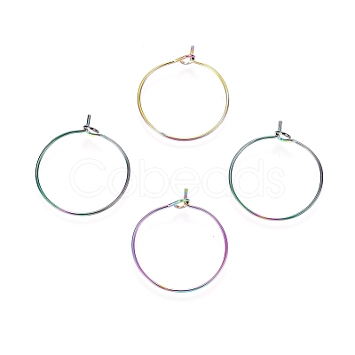 Ion Plating(IP) 316L Surgical Stainless Steel Hoop Earring Findings STAS-D164-05M-1