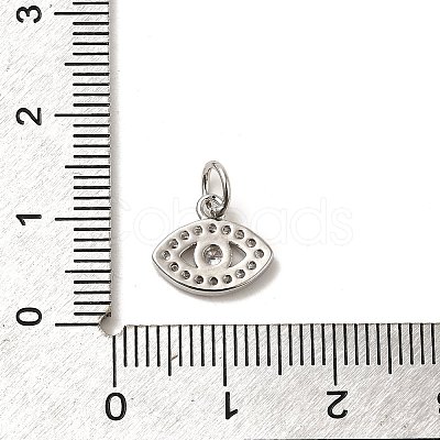 CZ Brass Micro Pave Cubic Zirconia Evil Eye Charms ZIRC-L018-10P-1