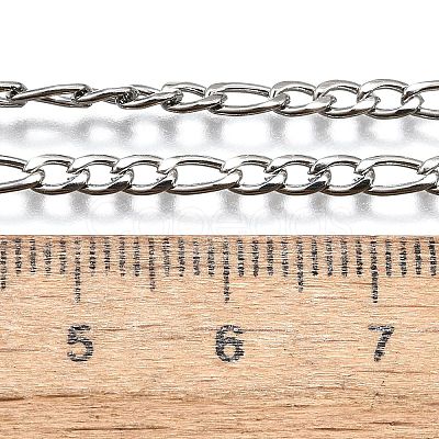 Tarnish Resistant 304 Stainless Steel Figaro Chain Necklace Making STAS-K168-03P-1