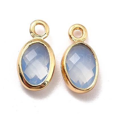 Eco-Friendly Brass with Glass Pendants X-KK-K268-01J-1