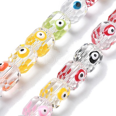 Handmade Evil Eye Lampwork Beads Strands LAMP-F035-15B-1