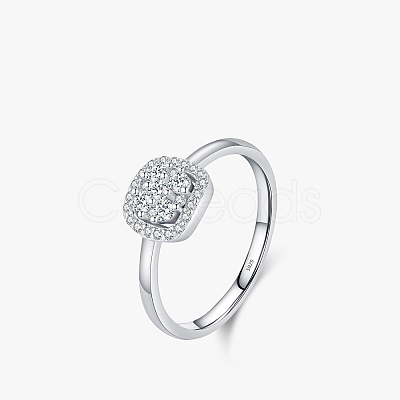 Rhodium Plated 925 Sterling Silver Moissanite Finger Rings for Women WG1C4E3-04-1