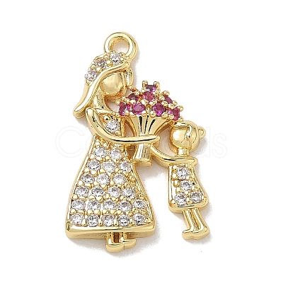 Mother's Day Brass Micro Pave Colorful Cubic Zirconia Pendants KK-A300-11G-1