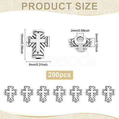 200Pcs Tibetan Style Zinc Alloy Beads TIBEB-ME0001-09-1
