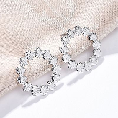 304 Stainless Steel Stud Earrings for Women LS-EJEW-K306-18P-1