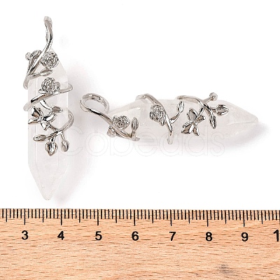Natural Quartz Crystal Double Terminal Pointed Pendants G-C144-03P-05-1
