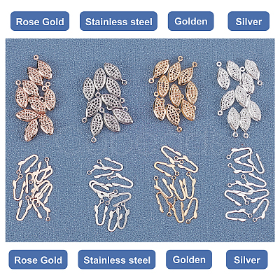 40 Sets 4 Colors 304 Stainless Steel Box Clasps STAS-UN0022-83-1