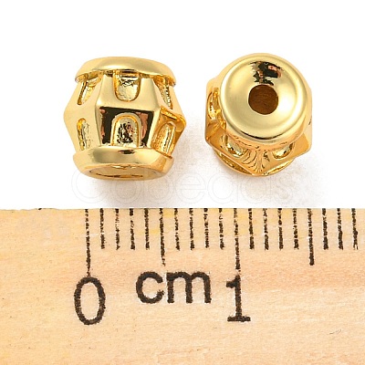 Rack Plating Eco-Friendly Brass Beads KK-M258-08G-1