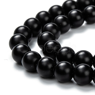 Natural Black Onyx Beads Strands X-G-Z024-01B-1