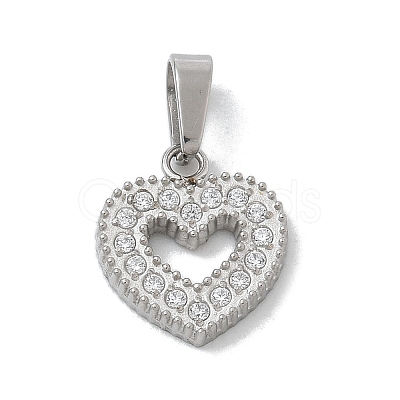 Ion Plating(IP) 304 Stainless Steel Micro Pave Cubic Zirconia Pendants STAS-Z107-06P-01-1
