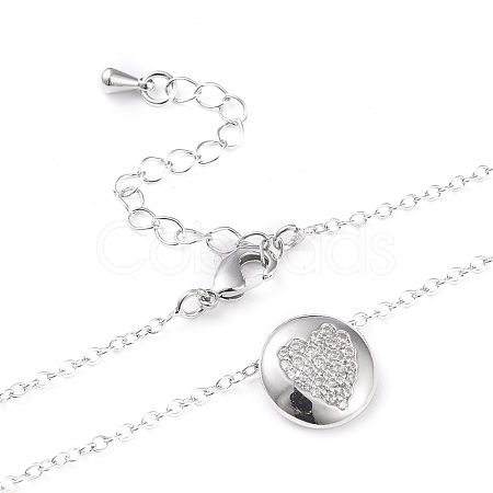 Brass Micro Pave Clear Cubic Zirconia Pendant Necklaces NJEW-L170-04P-1