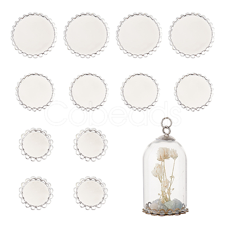12Pcs 3 Styles Iron Slide Charms Cabochon Settings FIND-PH0008-77S-1