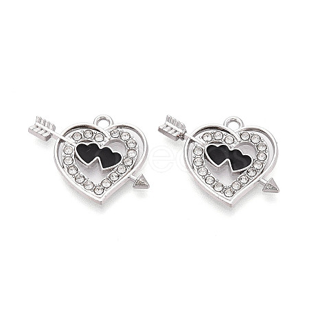 Alloy Rhinestone Pendants FIND-N012-02P-1
