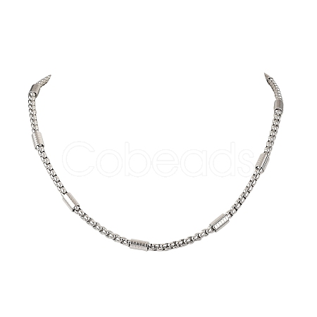 5.5MM 304 Stainless Steel Rectangle Box Chain Necklaces NJEW-JN05546-1