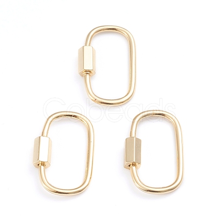 Brass Screw Carabiner Lock Charms ZIRC-I041-05G-1