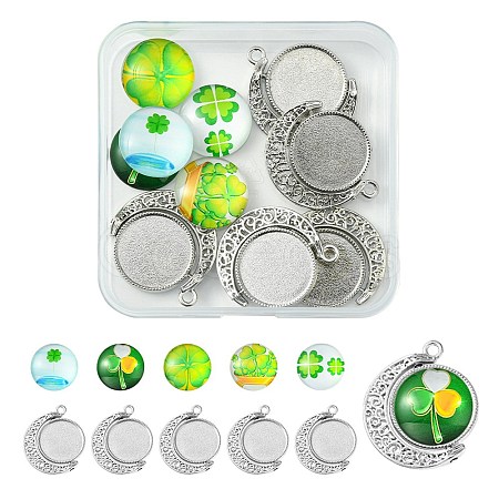 DIY Clover Rotatable Pendant Making Kits DIY-FS0005-44-1