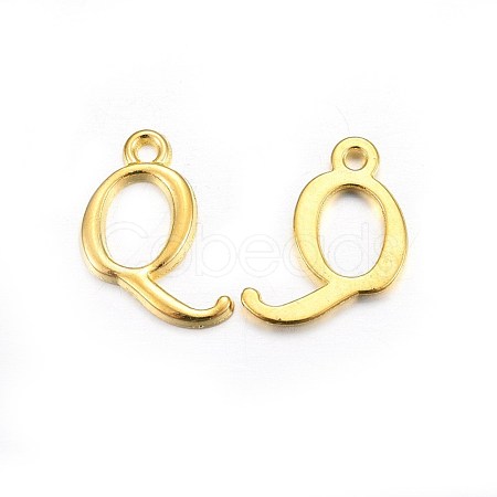 Golden Plated Alloy Letter Pendants X-PALLOY-J718-01G-Q-1
