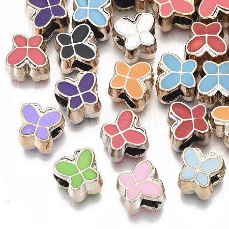 UV Plating Acrylic European Beads OACR-N010-006LG-1