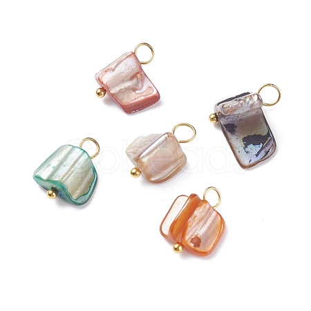 Natural Dyed Shell Charms PALLOY-JF01339-1