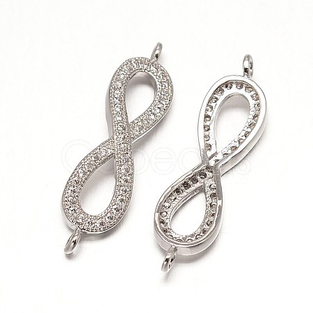 Brass Micro Pave Grade AAA Cubic Zirconia Links ZIRC-O009-09P-NR-1