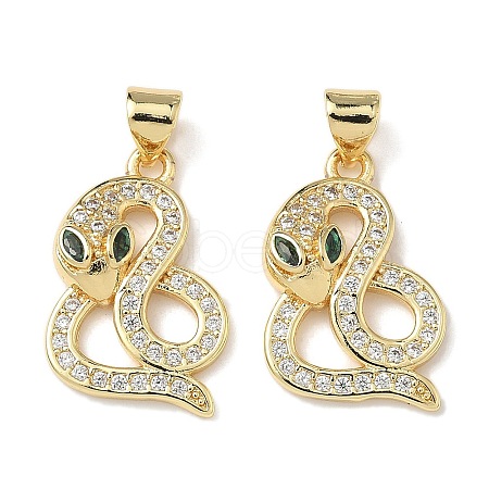 Brass Micro Pave Cubic Zirconia Pendants KK-L243-29G-07-1