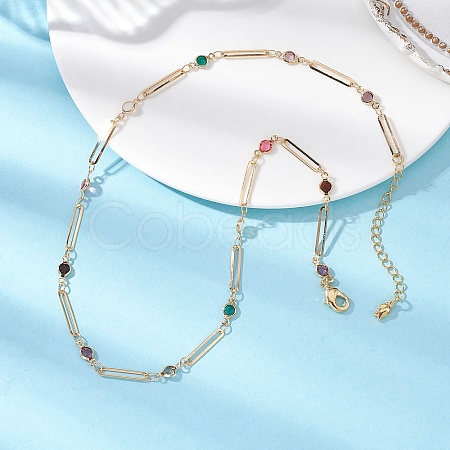 Brass Oval Link Chain Necklaces for Women NJEW-JN05742-1