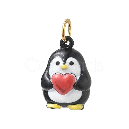 Valentine's Day Spray Painted 304 Stainless Steel Pendants SA-CBA08A6-07C-G-1