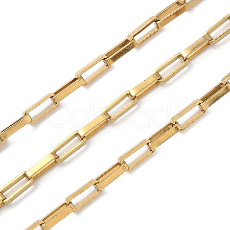 Handmade 304 Stainless Steel Rectangle Box Chains STAS-F341-04G-1