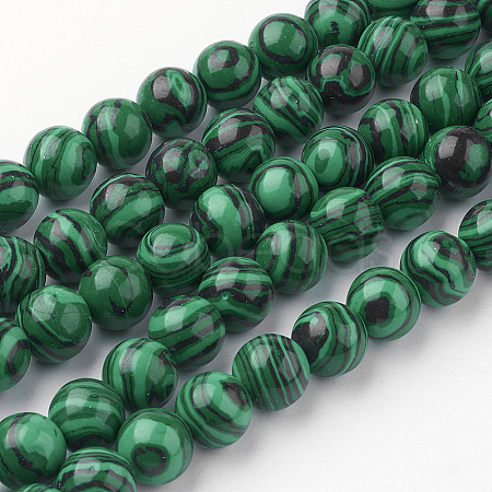 Synthetic Malachite Bead Strands G-G735-70-8mm-1