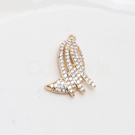 Brass Micro Pave Cubic Zirconia Pendants INS-PW0002-07D-1