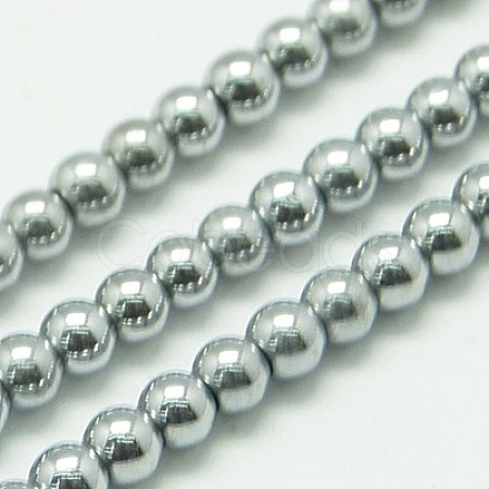Non-magnetic Synthetic Hematite Beads Strands G-K015-3mm-02-1